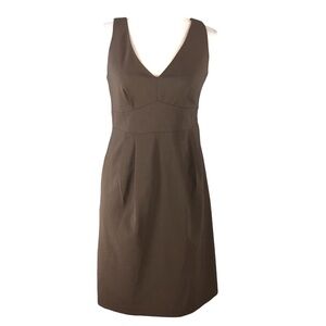 Banana Republic Sheath Brown Wool Blend Sleeveless Dress Midi Small 0